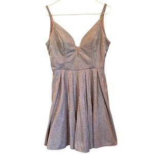B Darlin Shimmery Pink Skater Dress EUC Size 11/12